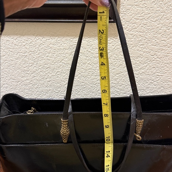 One of a Kind Francesco Biasia Black Leather Tote with Snake Accents - Picture 14 of 15